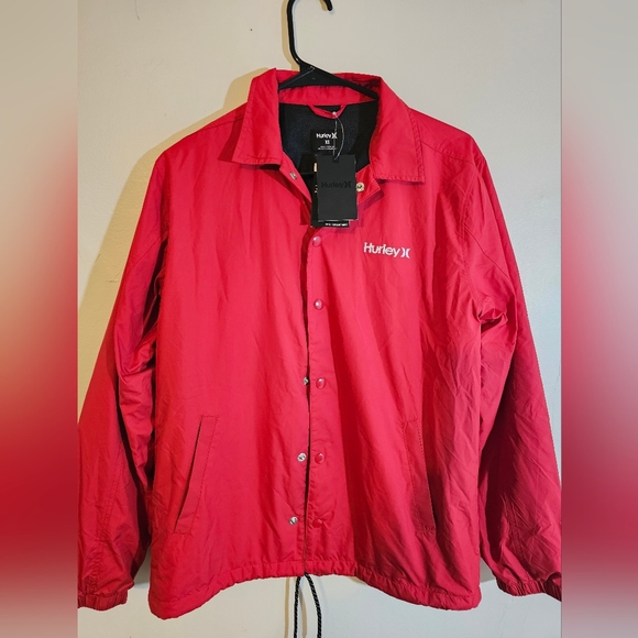 Hurley  Men's XS Extra Small Coaches Jacket  Water Resistant Red C12655 - Picture 1 of 5
